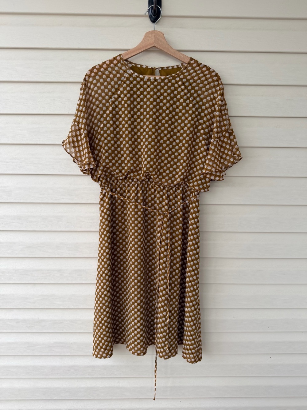 NWT LOFT Brown Polka Dot Midi Dress